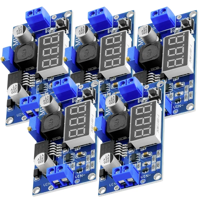 LM2596S Step-down DC-DC Buck Converter with 3-digit digital display