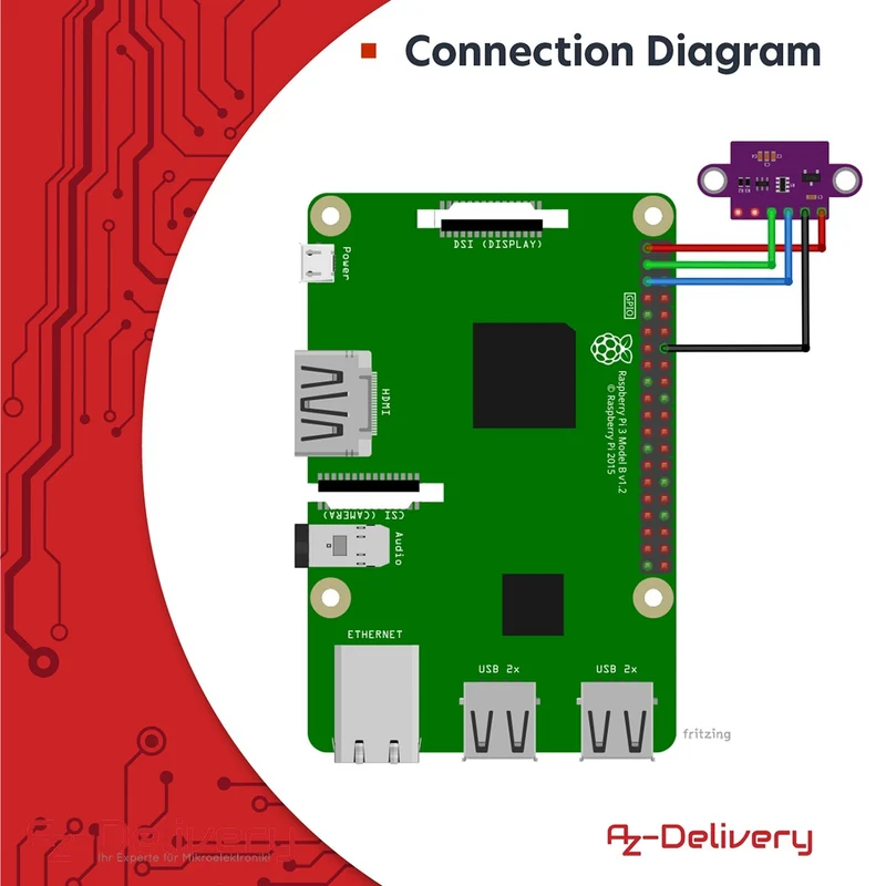VL53L0X Time-of-Flight (TOF) Laser distance sensor compatible with Arduino