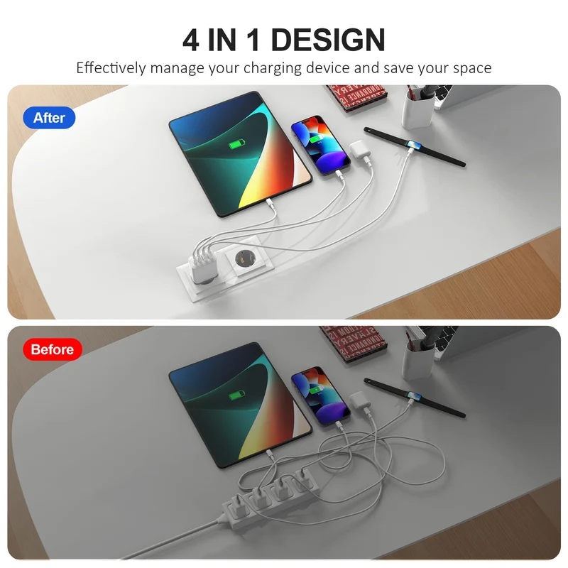 Caricatore USB C Alimentatore - 45W Presa Rapido Replacement for iPhone 16 15 14 13 12 11 Pro Max Plus Mini SE 2020 XS XR,Pad,4-Port USB C Spina Caricabatterie Carica Batterie USBC Cellulare