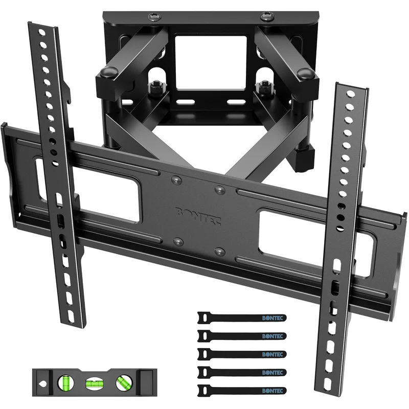 BONTEC Supporto da Parete per TV al Plasma LED LCD Piatti e Curvi 23-70 inch, Inclinazione Girevole Staffa con Doppio Braccio Peso fino a 45kg, Max VESA 400x400mm,con Fascette per Cavi