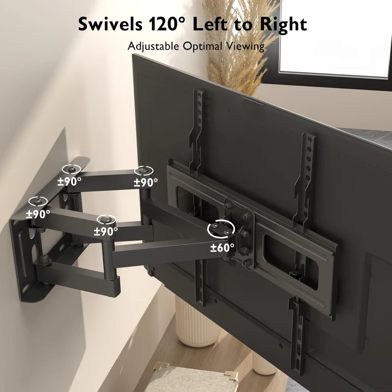 BONTEC Supporto da Parete per TV al Plasma LED LCD Piatti e Curvi 23-70 inch, Inclinazione Girevole Staffa con Doppio Braccio Peso fino a 45kg, Max VESA 400x400mm,con Fascette per Cavi