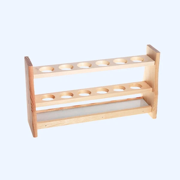 Supporto in legno per tubi colorimetrici, slot da 6 a 12