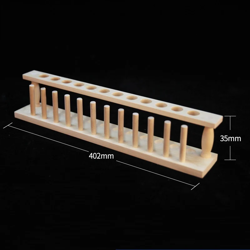 Supporto per provette in legno, diametro 21 mm, fessure da 6 a 12