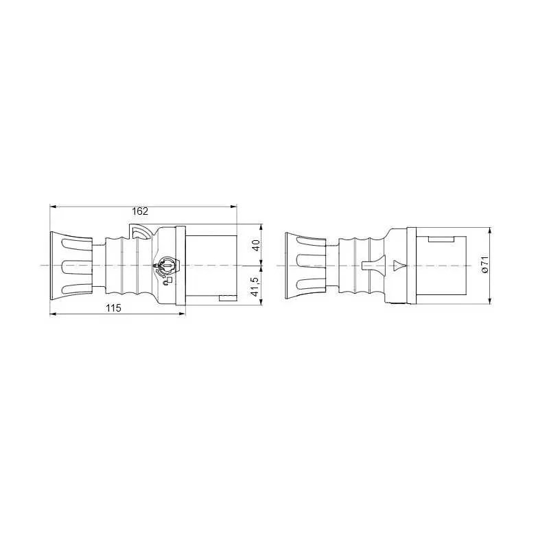 GEWISS GW60015H - Spina Mobile HP IP44 2P+T 32A 230V 6H Blu CEE Vite