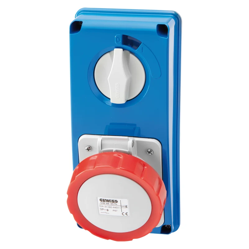 GEWISS GW66320N - Presa fissa interbloccata verticale IP67 S.F.3P+N+T 32A 400V 6H SBF