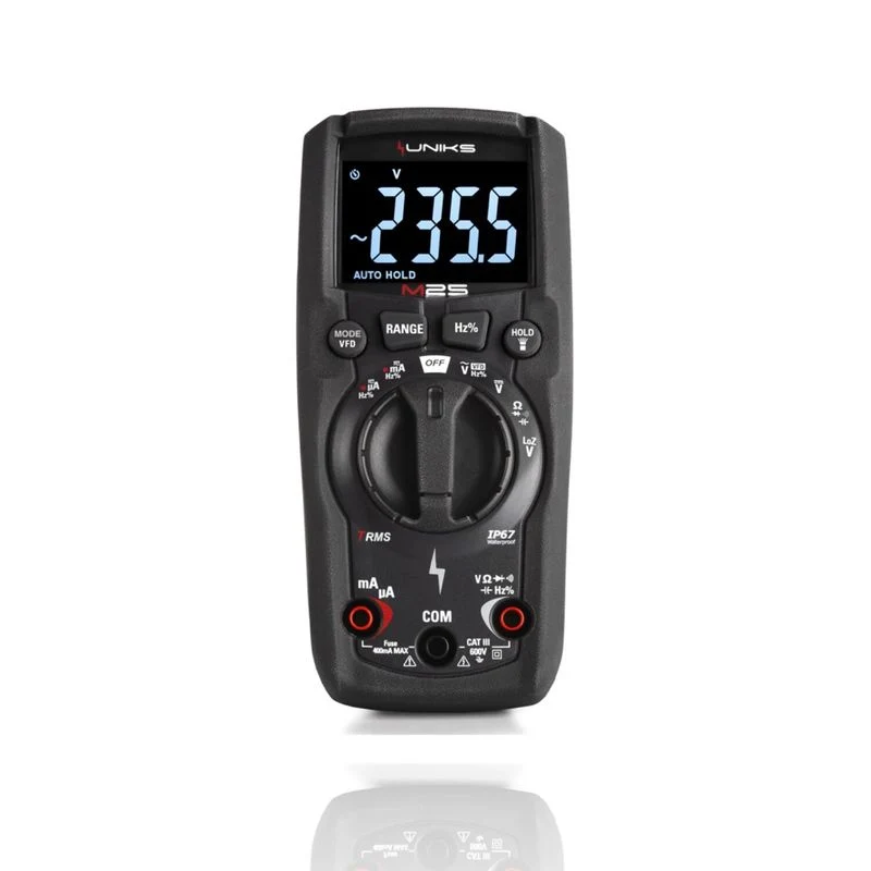 UNIKS UNKM25 - MULTIMETRO IN AUTORANGE E TRMS, IEC-EN 61010-1 CAT III 600V, IP67