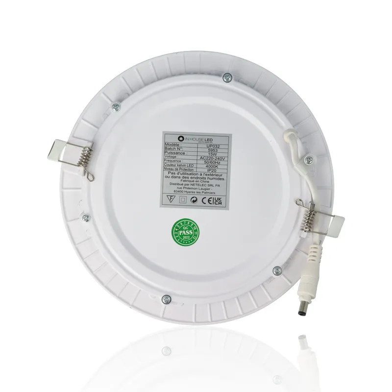 Faretto LED da incasso ultra sottile 15W, parte a vista ⌀200mm, diametro del foro 180mm, spressore 1cm