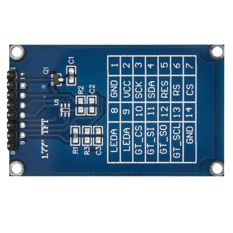 1.77 inch Spi TFT Display and 128x160 Pixels compatible with Arduino and Raspberry Pi