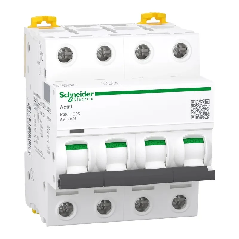 SCHNEIDER A9F89425 - Interruttore Magnetotermico iC60H 4P Curva C 25A 10kA