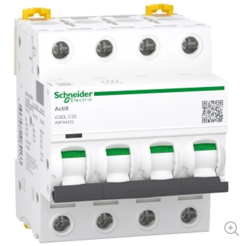 SCHNEIDER A9F94432 - Magnetotermico Schneider Acti9 iC60L 4P C 32A 15kA