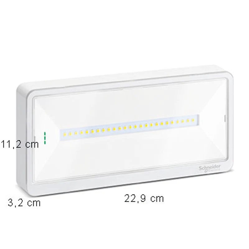 SCHNEIDER OVA44013 - Lampada di emergenza, IP65, SE-SA, 250/200/150/120lm SE, 150lm SA, 1/1,5/2/3h