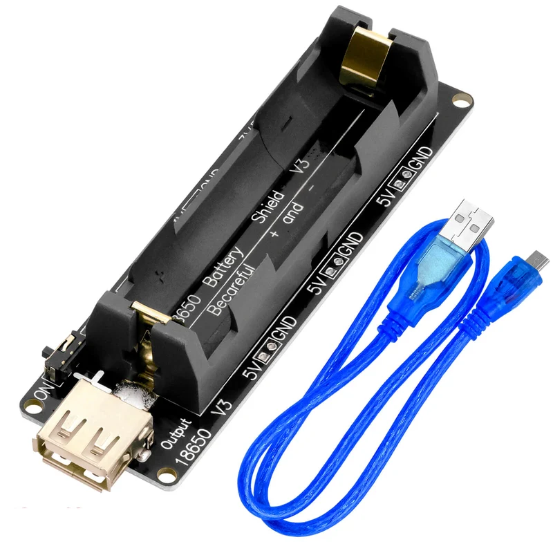 Battery Expansion Shield 18650 V3 including USB cable
