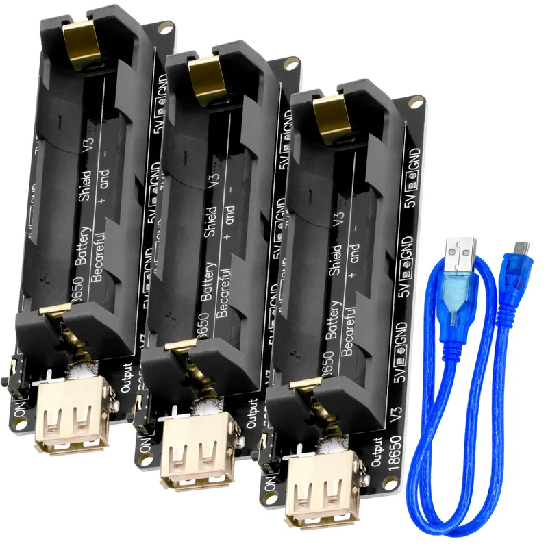 Battery Expansion Shield 18650 V3 including USB cable