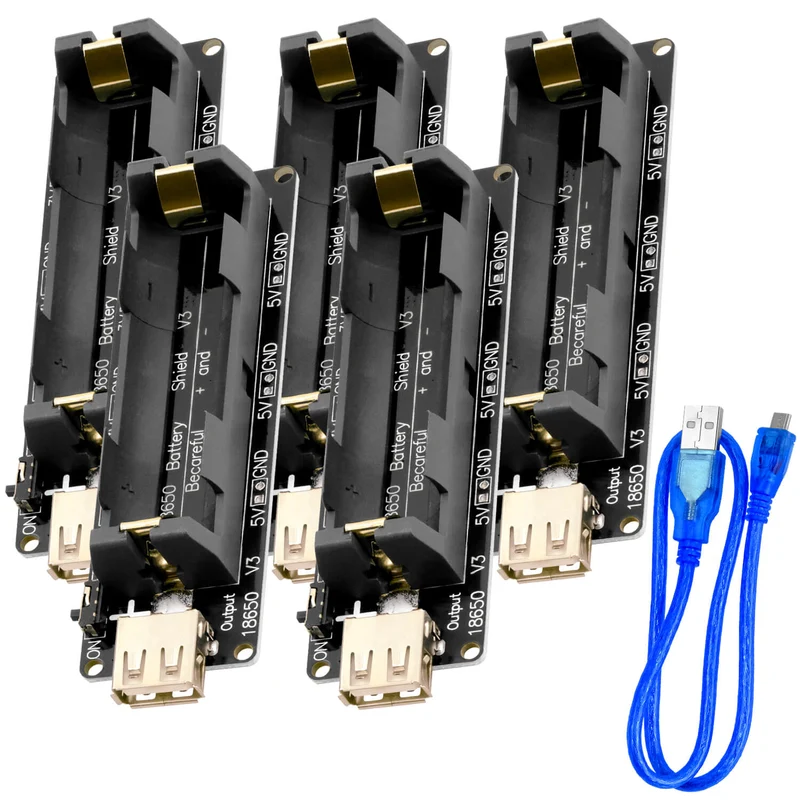 Battery Expansion Shield 18650 V3 including USB cable