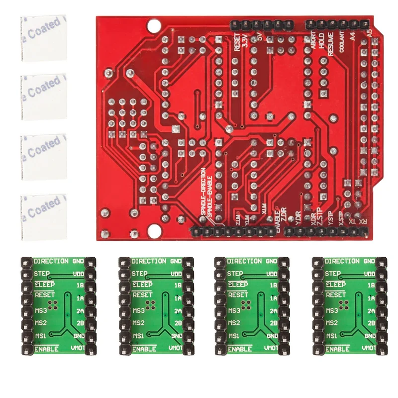 CNC Shield V3 Bundle with 4 pieces A4988 Steppera drivers Stepper with heat sink for 3D printer compatible with Arduino