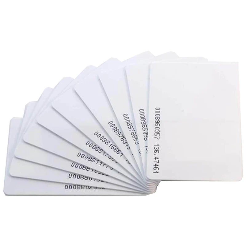 RFID Card Keycard 125KHz white, consecutively numbered