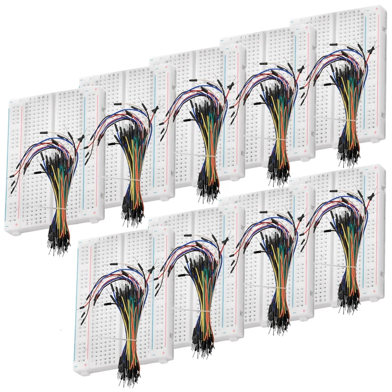 Breadboard kit - 3 x 65stk. Jumper Wire Kabel M2M and 3 x mini Breadboard 400 pins compatible with Arduino and Raspberry Pi