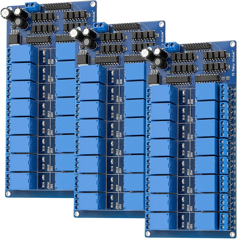 16-channel relay module 12V with optocoupler low-level trigger compatible with Arduino