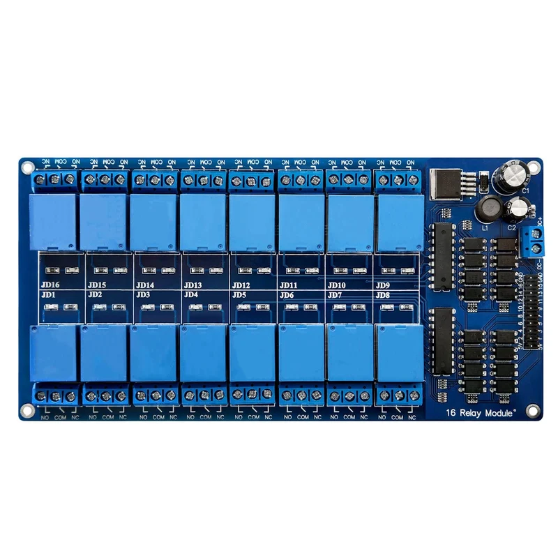 16-channel relay module 12V with optocoupler low-level trigger compatible with Arduino