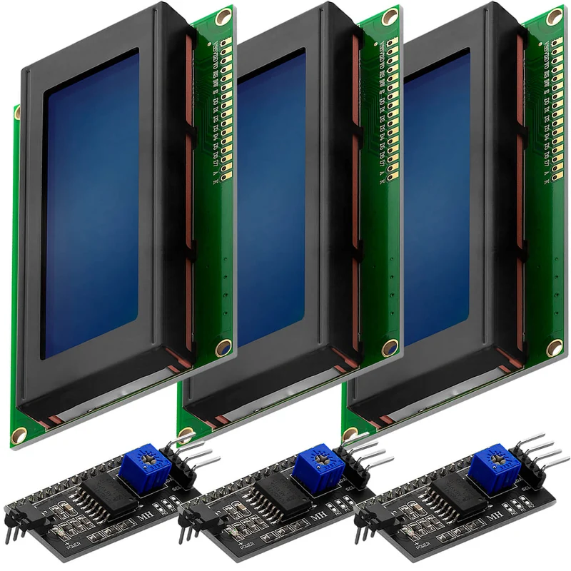 HD44780 2004 LCD Display Bundle 4x20 characters with I2C interface