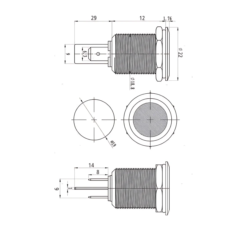 Spie LED Stagne in Acciaio Inox 24V - Ø 19mm