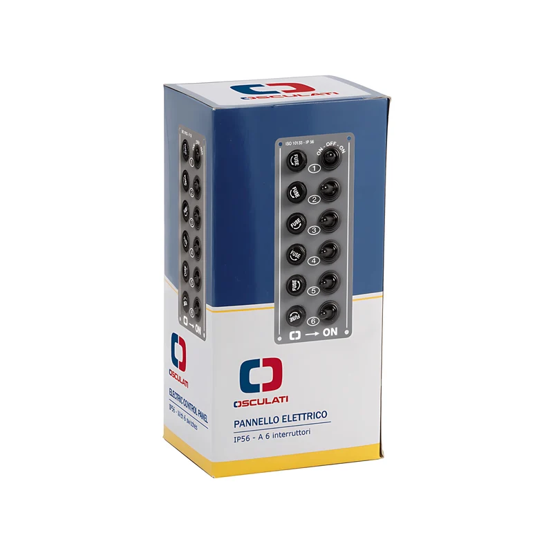 Pannello Elettrico Verticale 6 Interruttori – Alluminio IP56