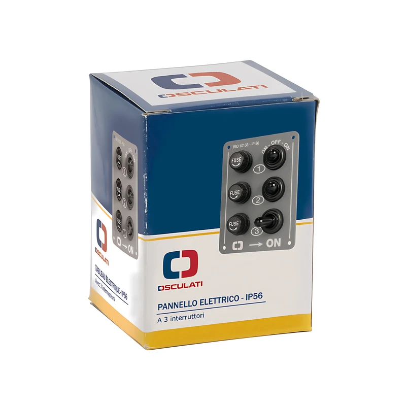 Pannello Elettrico Verticale 3 Interruttori – Alluminio IP56