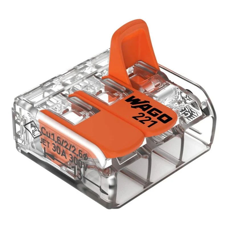 WAGO 221-613 - Morsetto di giunzione COMPACT per tutti i tipi di conduttore max. 6 mm - 3 conduttori
