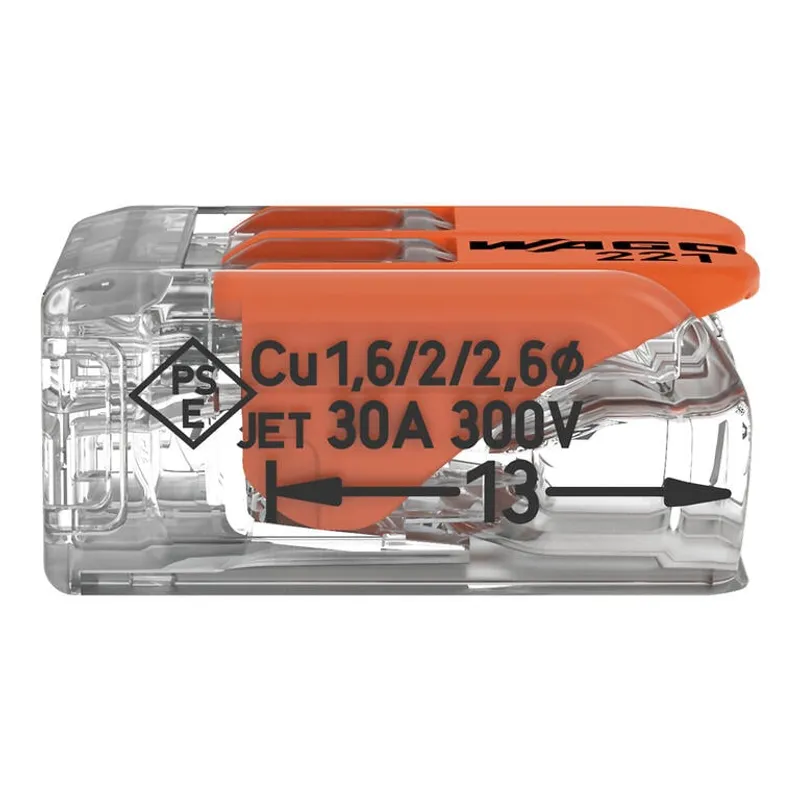 WAGO 221-612 - Morsetto di giunzione COMPACT per tutti i tipi di conduttore max. 6 mm - 2 conduttori