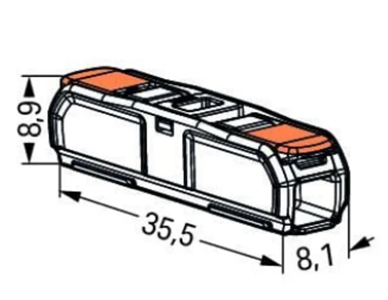 WAGO 221-2411 - Morsetto di giunzione COMPACT per tutti i tipi di conduttore max. 4 mm - 2 conduttori