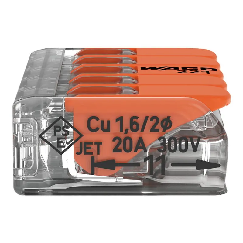 WAGO 221-415 - Morsetto di giunzione COMPACT per tutti i tipi di conduttore max. 4 mm - 5 conduttori
