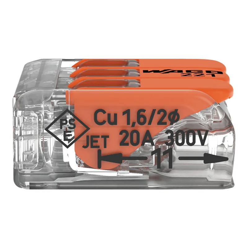 WAGO 221-413 - Morsetto di giunzione COMPACT per tutti i tipi di conduttore max. 4 mm - 3 conduttori