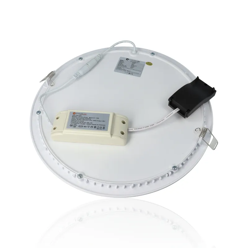 Faretto LED rotondo da incasso ultrasottile diam.300mm, 24W, 220Vac, Luce Calda - Bianco