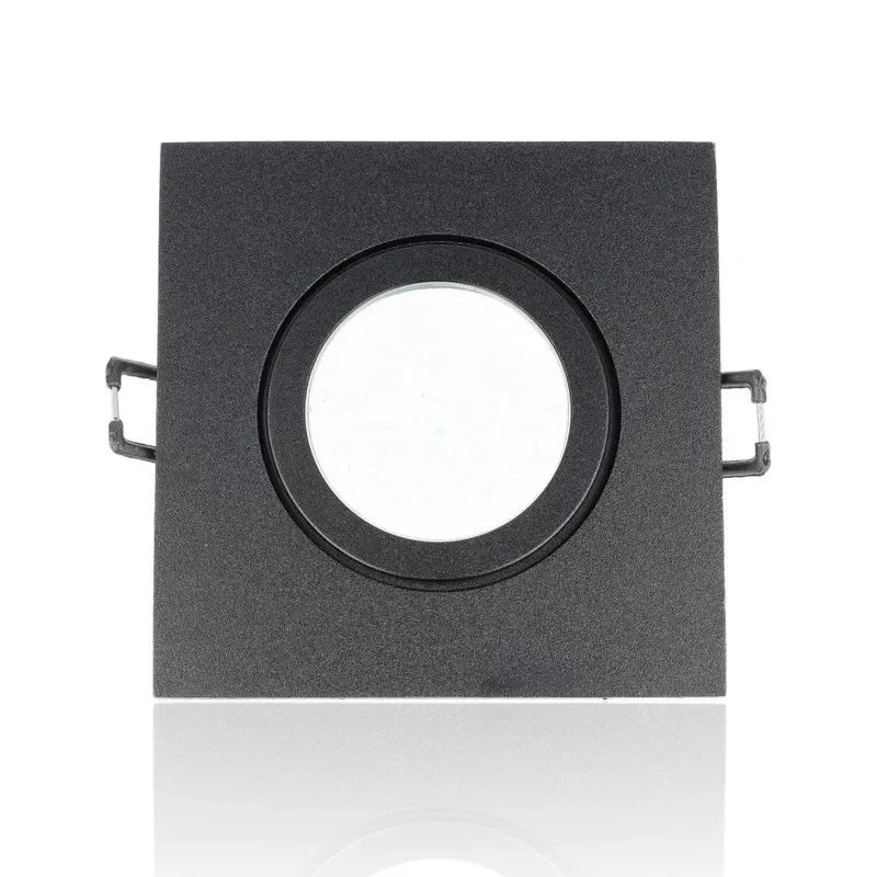 Porta faretto quadrato da incasso mis.91x91mm, diam.60mm, Nero (senza portalampada)