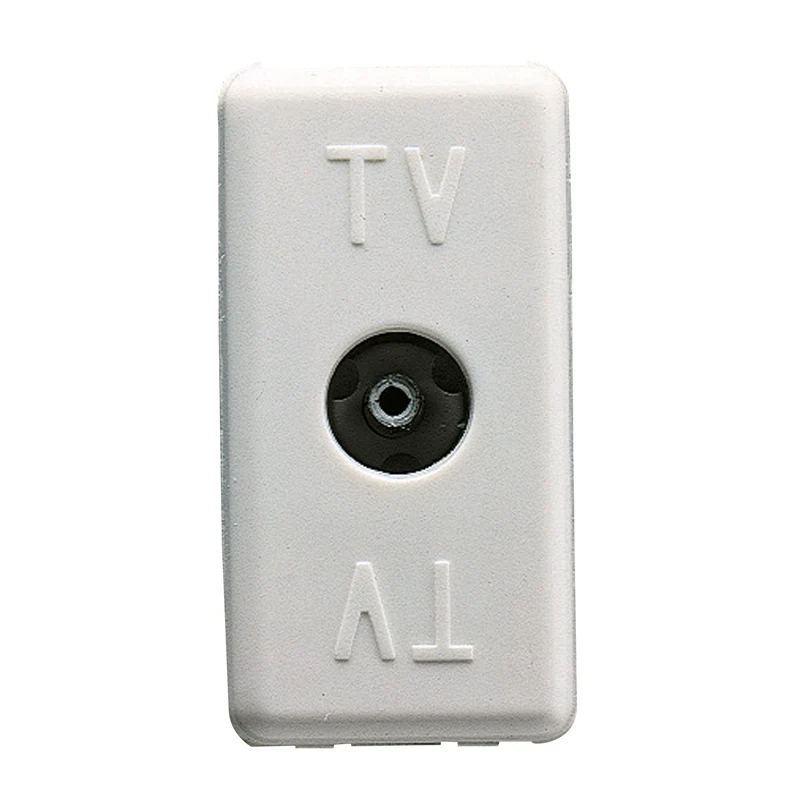 GEWISS GW20228 - Presa Coassiale Tv Resistive - Connettore Iec Femmina 9,5Mm - Diretta - 1 Modulo - System White