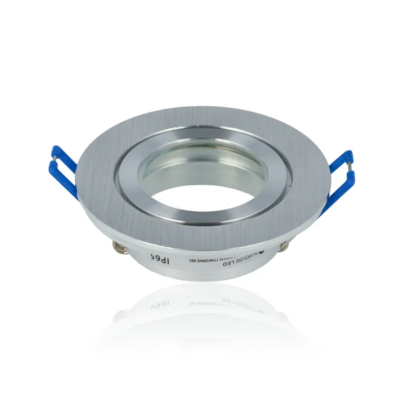 Porta faretto rotondo da incasso diam.84mm, Alluminio Spazzolato (senza portalampada)