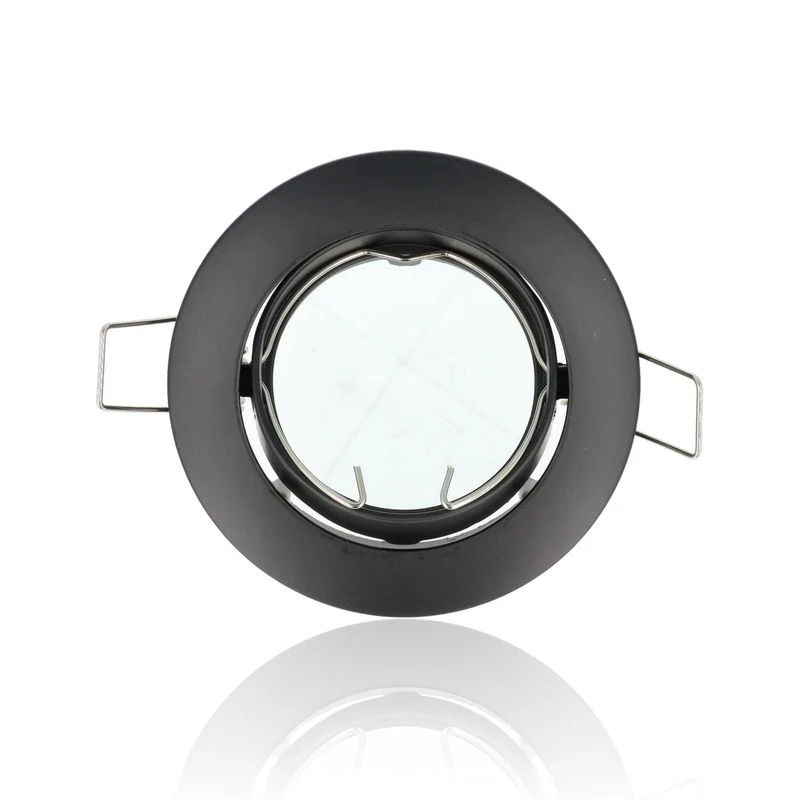 Porta faretto rotondo da incasso orientabile diam.83mm, GU10, Nero
