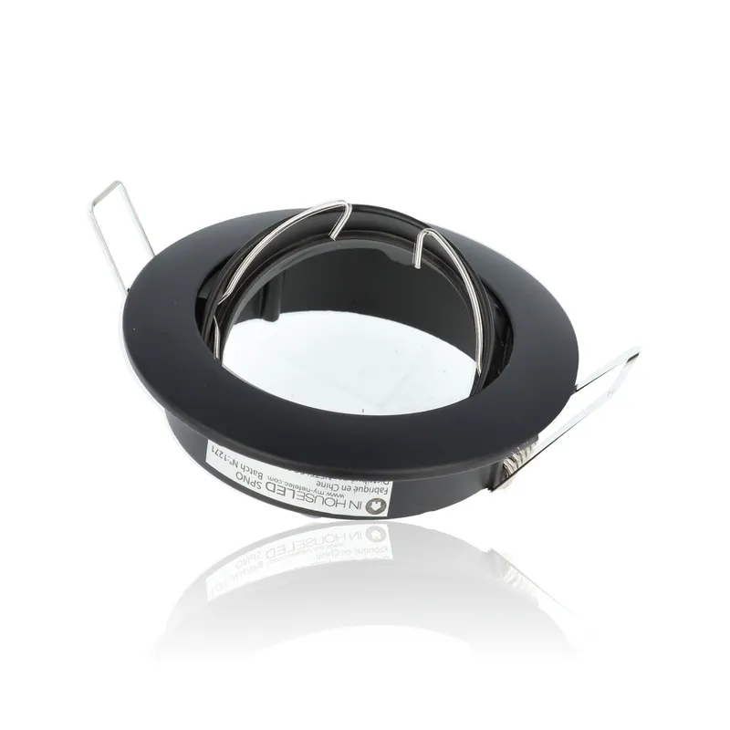 Porta faretto rotondo da incasso orientabile diam.83mm, GU10, Nero