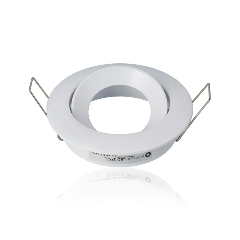 Porta faretto rotondo da incasso orientabile diam.84mm, GU10, Bianco (Gamma Lusso)