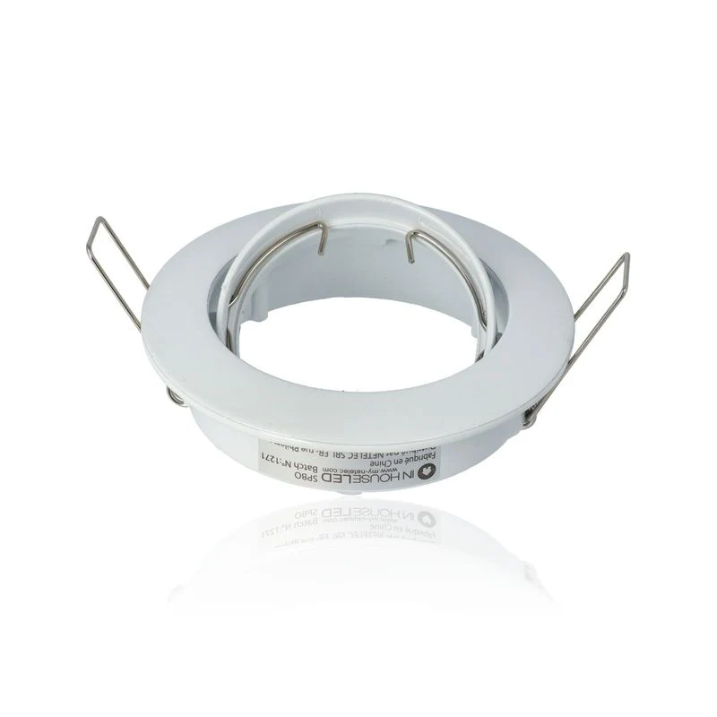 Porta faretto rotondo da incasso orientabile diam.83mm, GU10, Bianco