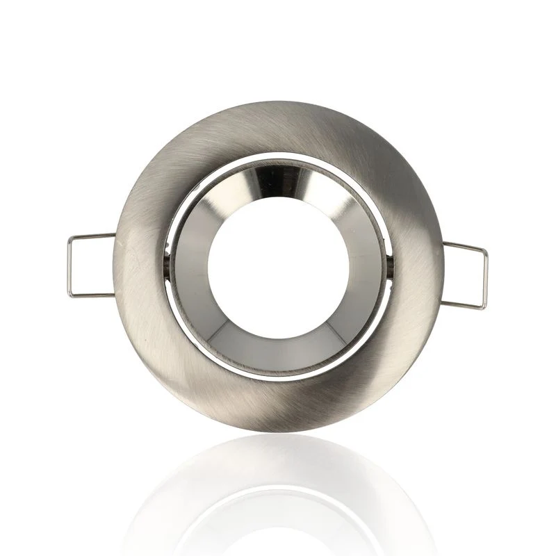 Porta faretto rotondo da incasso orientabile diam.84mm, GU10, Alluminio Spazzolato (Gamma Lusso)
