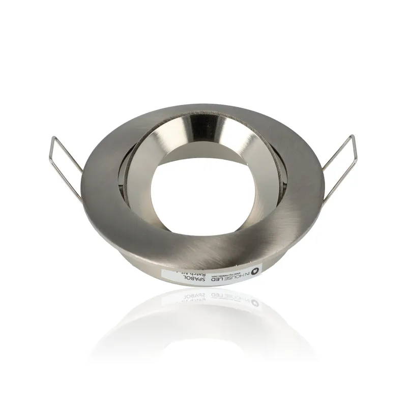 Porta faretto rotondo da incasso orientabile diam.84mm, GU10, Alluminio Spazzolato (Gamma Lusso)