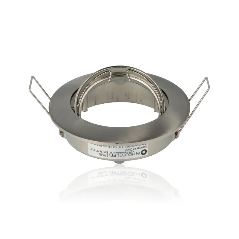 Porta faretto rotondo da incasso orientabile diam.83mm, GU10, Alluminio Spazzolato