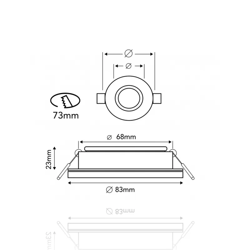 Porta faretto rotondo da incasso orientabile diam.83mm, GU10, Alluminio Spazzolato