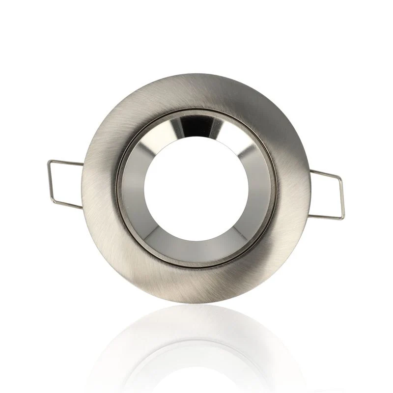 Porta faretto rotondo da incasso diam.79mm, GU10, Alluminio Spazzolato (Gamma Lusso)