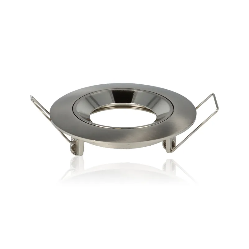 Porta faretto rotondo da incasso diam.79mm, GU10, Alluminio Spazzolato (Gamma Lusso)