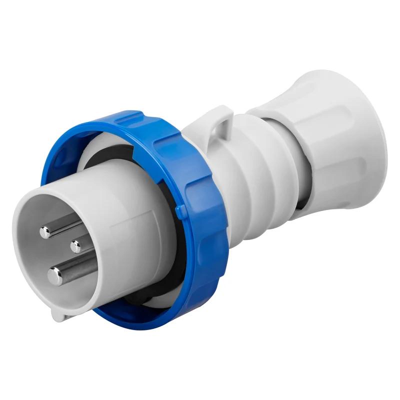 GEWISS GW60026H - Spina mobile dritta HP 2P+T 16 A 200-250V 50/60Hz, 6H, grigia e blu - GW60026H