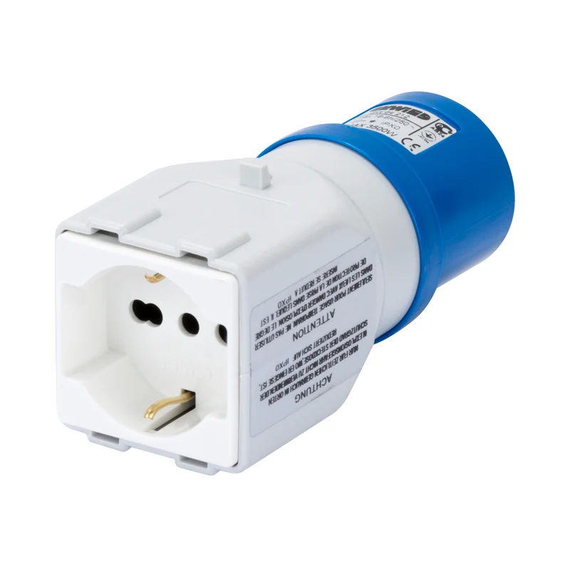 GEWISS GW64212 - Adattatore da industriale a civile 1 Spina 2P+T 16A 230V e 1 presa 2P+T bivalente P30-17