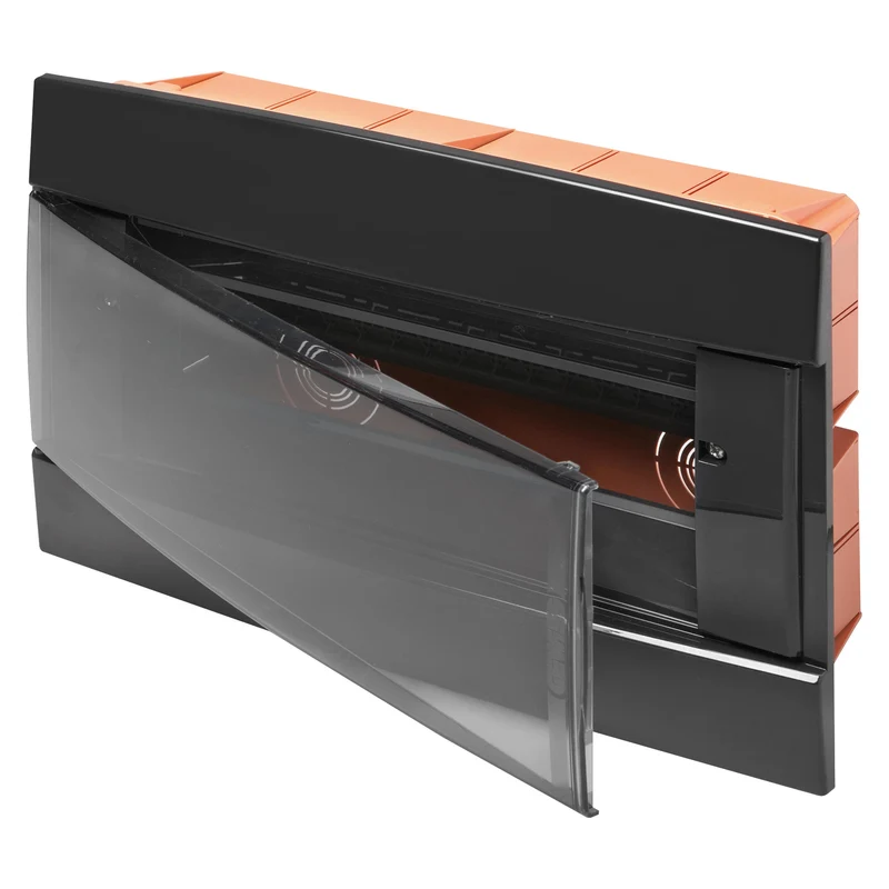 GEWISS GW40229TN - Centralino da arredo da Incasso con Portello - nero toner - 12 +1m