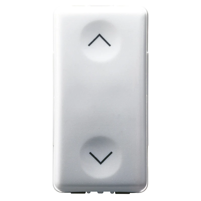 GEWISS GW20521 - Pulsante UnIPolare 250V Ac - Na+Na 10A - Con Interblocco - Simbolo Su- Giu' - 1 Modulo - System White